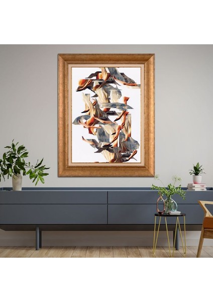 Altın Çerçeveli Paspartulu Tablo KL2660