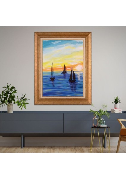Altın Çerçeveli Paspartulu Tablo KL2327
