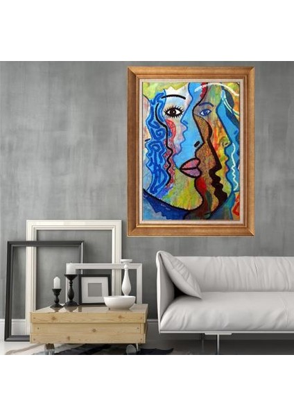 Altın Çerçeveli Paspartulu Tablo KL2731