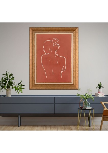 Altın Çerçeveli Paspartulu Tablo KL1221