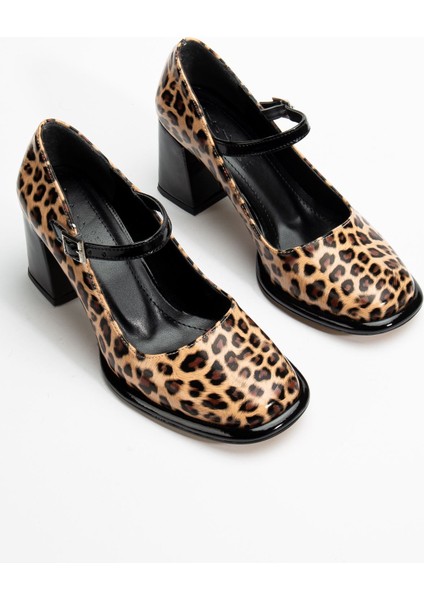 Adelin Kadın Yüksek Topuklu Leopar Rugan Oxford Ayakkabı modelleri