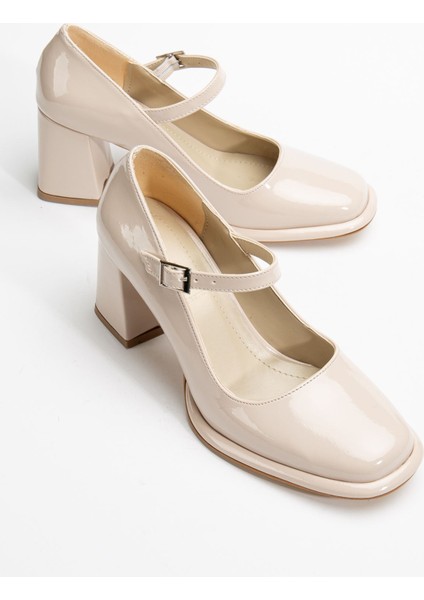 Adelin Kadın Yüksek Topuklu Bej Rugan Oxford Ayakkabı fiyatları