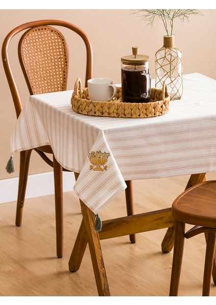 Home Nakışlı Püsküllü Masa Örtüsü 90 x 90 cm fiyatları