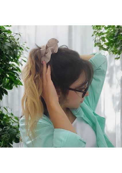 Organik Pamuk Kumaş 2'li Lastik Toka Taş Rengi+Tarçın Rengi modelleri