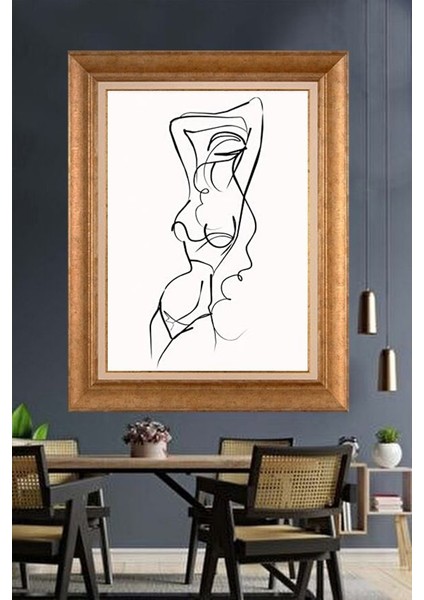 Altın Çerçeveli Paspartulu Tablo KL150