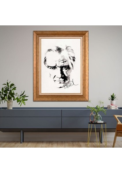 Altın Çerçeveli Paspartulu Tablo KL3187