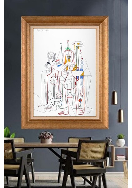 Altın Çerçeveli Paspartulu Tablo KL827