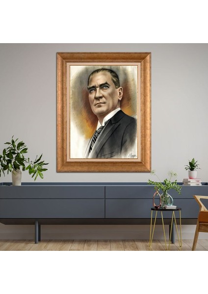 Altın Çerçeveli Paspartulu Tablo KL3188