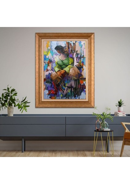 Altın Çerçeveli Paspartulu Tablo KL2518