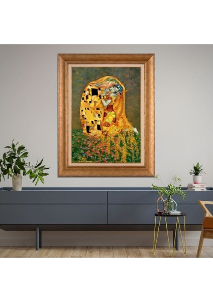 Altın Çerçeveli Paspartulu Tablo KL2143