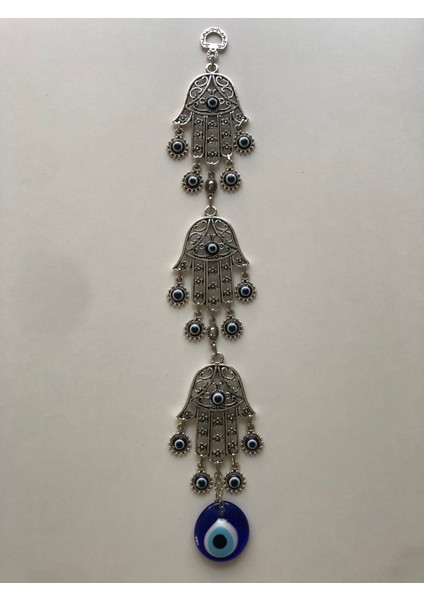 Zamak Döküm Üçlü Fatma Ana Bereket Eli Figürlü Nazarlık, Kapı Duvar Süsü