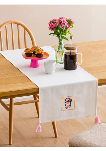 Lcw Home Çiçek Nakışlı Püsküllü Runner 45 x 150 cm