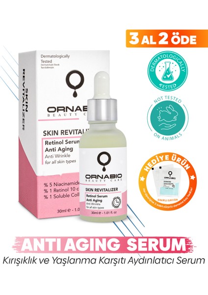 Anti Aging Bakım Serumu %5 Niacinamide %1 Retinol Kolajen