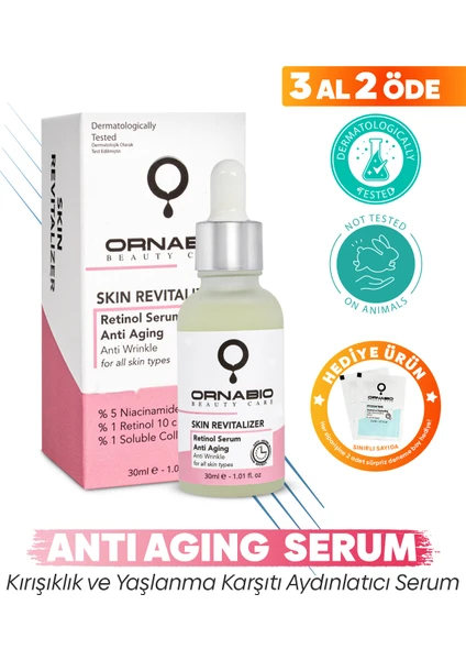 Anti Aging Bakım Serumu %5 Niacinamide %1 Retinol Kolajen