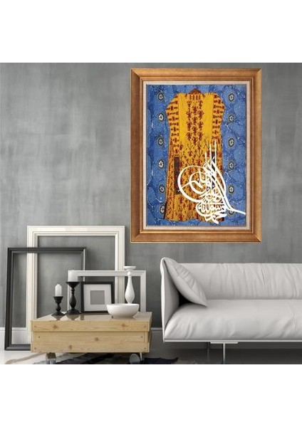 Altın Çerçeveli Paspartulu Tablo KL2780