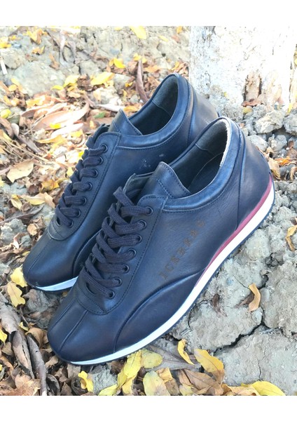 Bagsshoes PRX18029 Erkek Deri Smart Casual Lacivert Günlük Ayakkabı