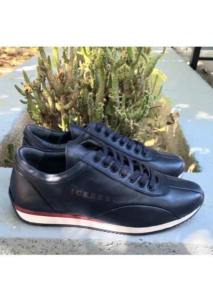 Bagsshoes PRX18029 Erkek Deri Smart Casual Lacivert Günlük Ayakkabı