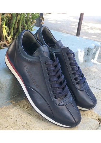Bagsshoes PRX18029 Erkek Deri Smart Casual Lacivert Günlük Ayakkabı