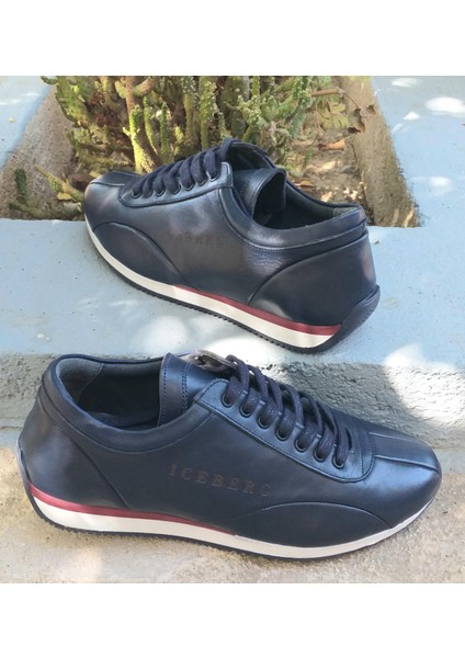 Bagsshoes PRX18029 Erkek Deri Smart Casual Lacivert Günlük Ayakkabı