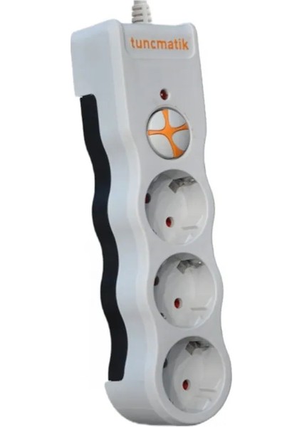 Tuncmatik Üçlü Enerji Akım Korumalı Priz Powersurge 3'lü 1,5 mt Kablolu