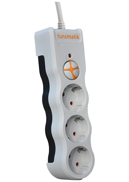 Tuncmatik Üçlü Enerji Akım Korumalı Priz Powersurge 3'lü 1,5 mt Kablolu