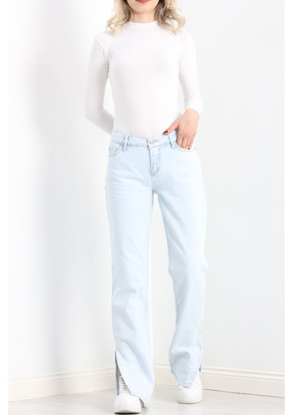 Paça Yırtmaçlı Straight Jean Buz1 - 20633.1590.