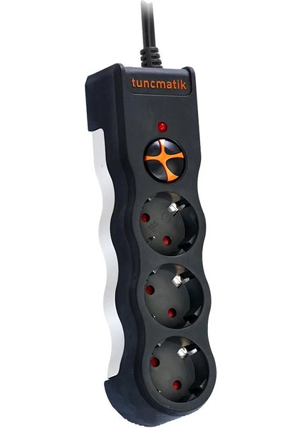 Tuncmatik Üçlü Enerji Akım Korumalı Priz Powersurge 3'lü 1,5 mt Kablolu