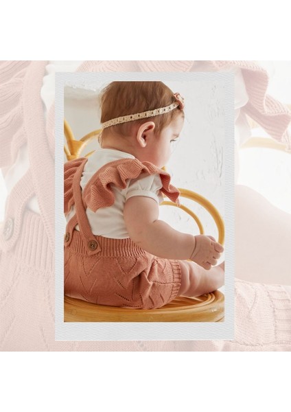 Patıque Kıds – Organik Pamuk - Gül Kurusu Kız Bebek Triko Fırfırlı Salopet Tulum fiyatları