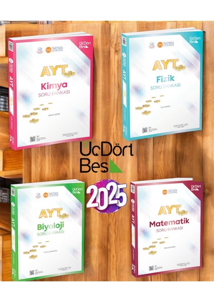 345-2025 Ayt Matematik Fizik Kimya Biyololoji Soru Bankası Fen Bilimleri Sayısal Full Set
