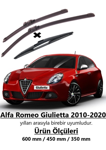 Alfa Romeo Giulietta 2010-2020 Ön ve Arka Muz Silecek Takımı