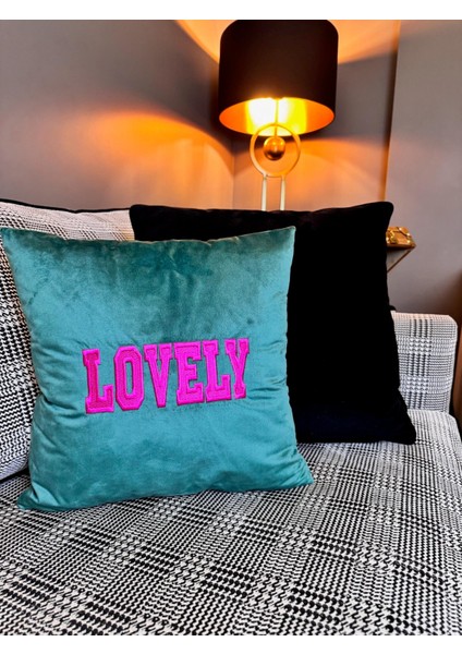 Lovely Nakış Işlemeli Kırlent Kılıfı Yeşil modelleri