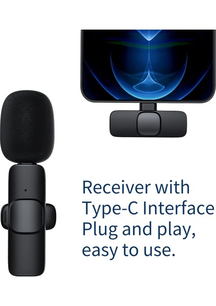 K9 Kablosuz Type-C, Samsung, Android Cihazlar, Yaka Mikrofonu 2'li, Vlog Mikrofonu, Video Çekim Mikrofonu, Podcast Mikrofonu, fiyatları