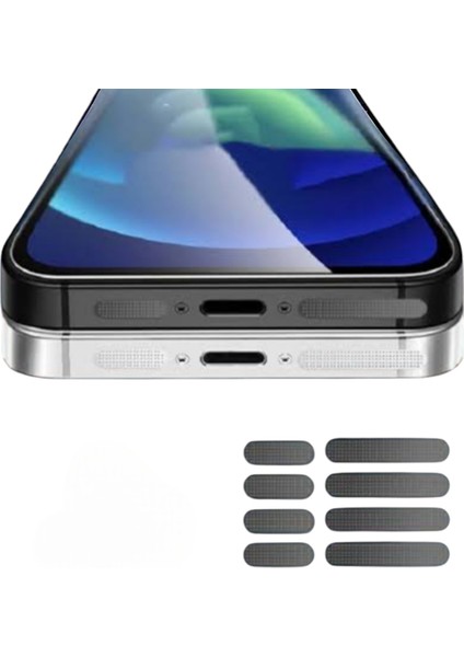 Cep Telefonu Hoparlörü Için Toz Önleyici Sticker-Telefon Hoparlör Koruyucu 1.6 Cm-2.2 cm ( 8 Adet) ( 4 Takım)