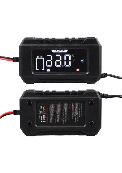 UC-C120501B 12V 6A Siyah LCD Göstergeli Akıllı Akü Şarj Cihazı