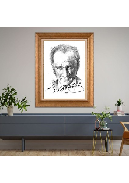Altın Çerçeveli Paspartulu Tablo KL3598