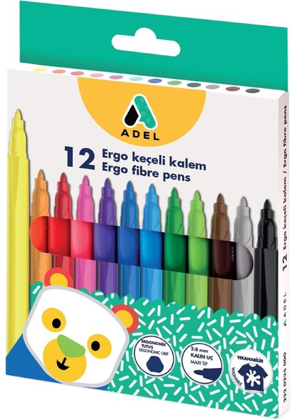 Ergo Keçeli Kalem, 12 Renk