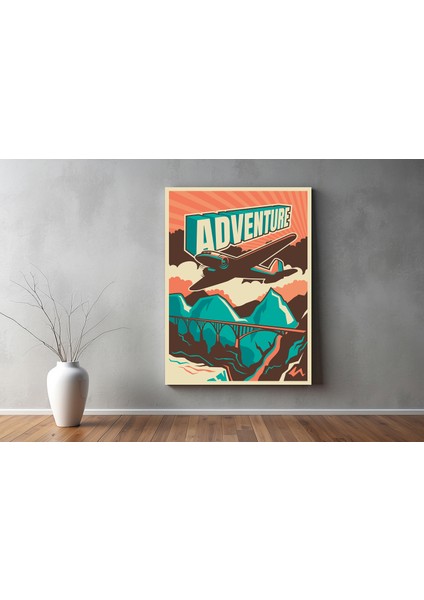 Adventure Tablo - Retro Vintage Tarzı Dekoratif Duvar Tablosu