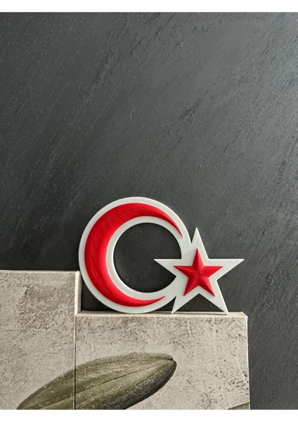 Şanlı Ay Yıldız Türk Bayrağı Biblo Tablo 20 cm