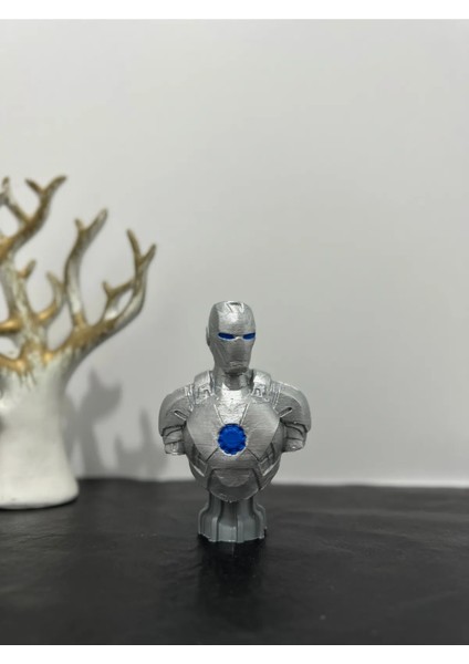 Marvel Iron Man Büst Figürü Gümüş Renk 12,5cm - Demir Adam