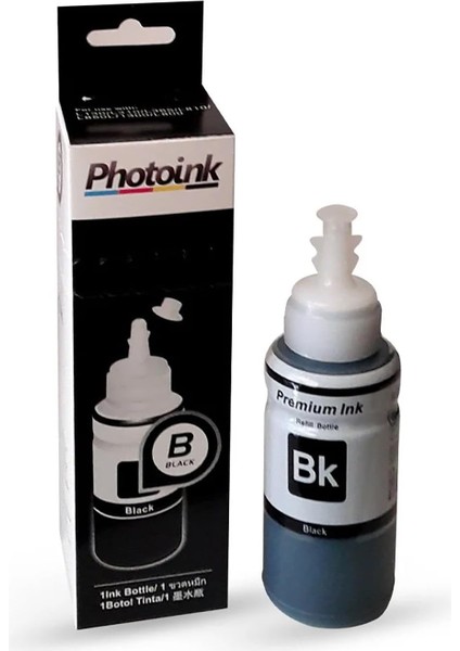 Plus L Serisi Mürekkepleri, Epson T6641 Uyumlu 70 ml Siyah Mürekkep - Kutulu Özel Ambalajinda Photoink Plus Mürekkep - L800/L805/L810/L850/L1300/L1800/ L382/L386/L455/1455/L3050/L3060/L3070