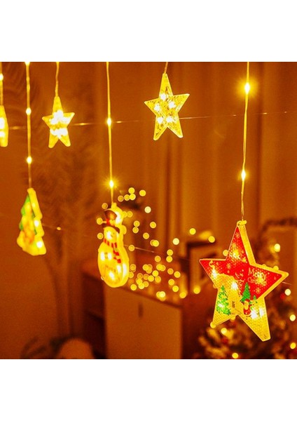 Vıp Deluxe 3 Metre Yıldızlı Noel Salkım LED Işık LED Çam Ağacı Kar Tanesi Çorap Ay Yıldız Firgürlü fiyatları