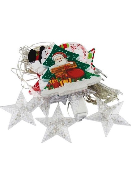 Vıp Deluxe 3 Metre Yıldızlı Noel Salkım LED Işık LED Çam Ağacı Kar Tanesi Çorap Ay Yıldız Firgürlü modelleri