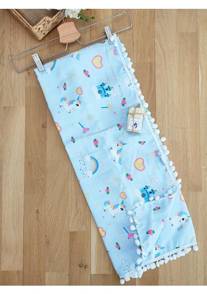 Erkek Bebek Çift Katlı Müslin Battaniye STL4951