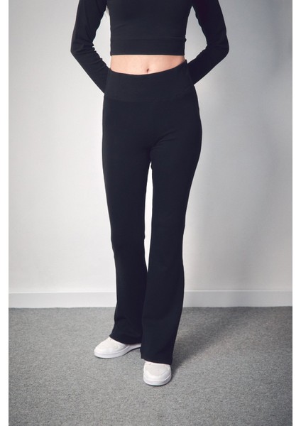 Beli Lastikli Yüksek Bel Flare Pantolon modelleri