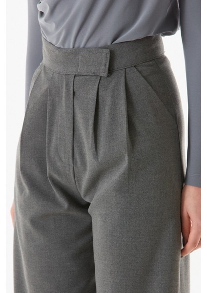 Cırt Cırtlı Fermuarlı Palazzo Kumaş Pantolon indirimleri