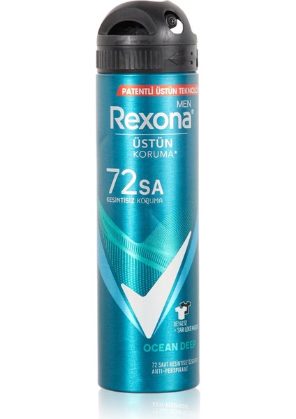 Men Erkek Sprey Deodorant Invisible Ocean Deep 72 Saat Kesintisiz Üstün Koruma 150 ml
