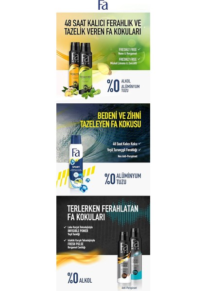 Men Fresh Pulse Bergamot Canlılığı Deosprey 150 ml fırsatları