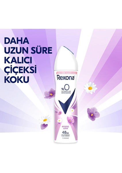 Kadın Sprey Deodorant Mystic Love%0 Alüminyum 48 Saat Koruma 150 ml modelleri
