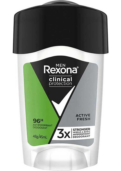 Clinical Protection Erkek Stick Deodorant Active Fresh Ter Kokusuna Karşı Koruma 45 ml
