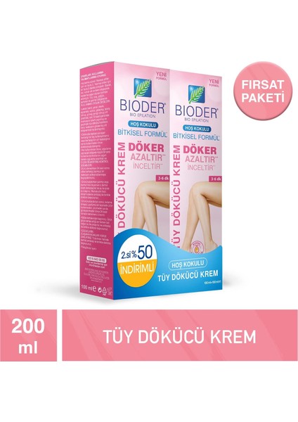 Tüy Dökücü Krem 2 x 100 ml Tüy Azaltıcı Etki Kadınlar Için